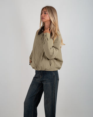 Bomber Collo Ecopelle Khaki