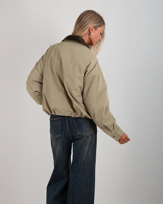 Bomber Collo Ecopelle Khaki