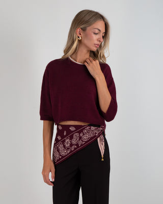 Maglia Crop M.3/4 Burgundy