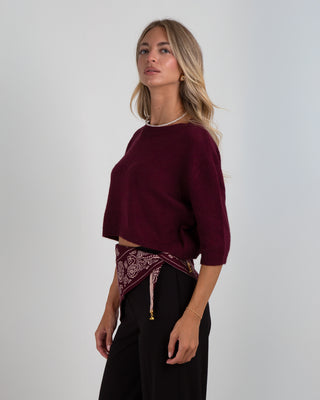 Maglia Crop M.3/4 Burgundy