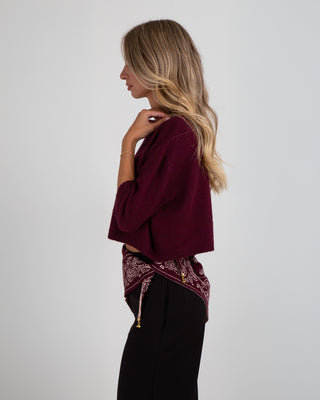 Maglia Crop M.3/4 Burgundy