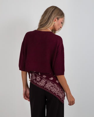 Maglia Crop M.3/4 Burgundy