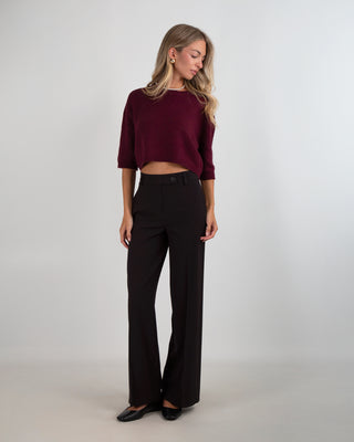 Pantalone Palazzo Chiusura Laterale Black