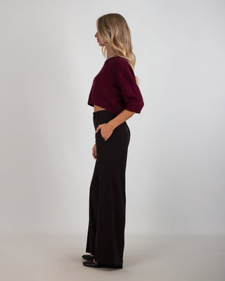 Pantalone Palazzo Chiusura Laterale Black