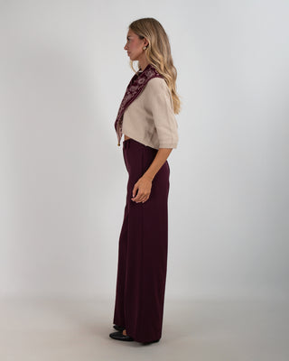 Pantalone Palazzo Chiusura Laterale Burgundy