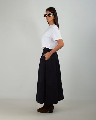 Gonna Bottoni Cotone Blue Navy — Gonne Anna Dani | foto 4