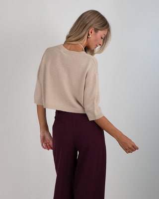 Maglia Crop M.3/4 Beige