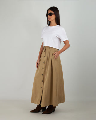 Gonna Bottoni Cotone Sand — Gonne Anna Dani | foto 2