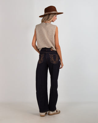 Denim Balloon Ricami Denim Scuro