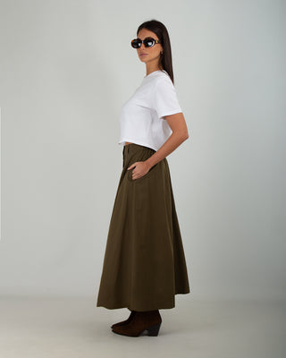 Gonna Bottoni Cotone Dark Military — Gonne Anna Dani | foto 3