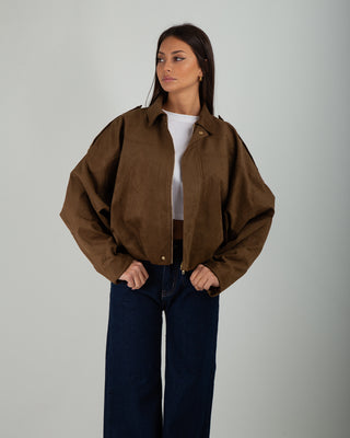 Bomber Scamosciato Over Brown