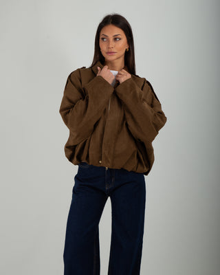 Bomber Scamosciato Over Brown