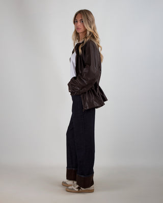 Denim Risvolto Velluto Denim Scuro