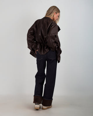 Denim Risvolto Velluto Denim Scuro