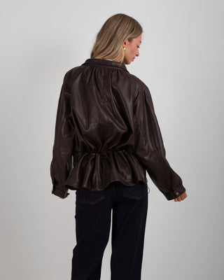 Giacca Ecopelle Arricciata Brown