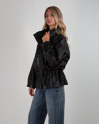 Giacca Ecopelle Arricciata Black