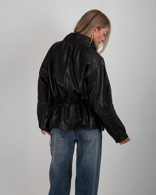Giacca Ecopelle Arricciata Black