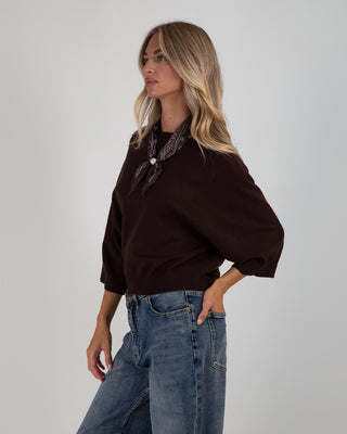 Maglia Over M.3/4 Brown