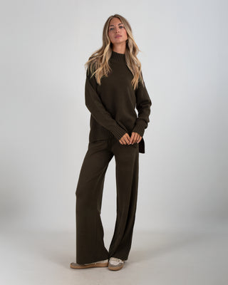 Coordinato Pullover Collo Alto Dark Military