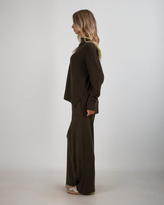 Coordinato Pullover Collo Alto Dark Military