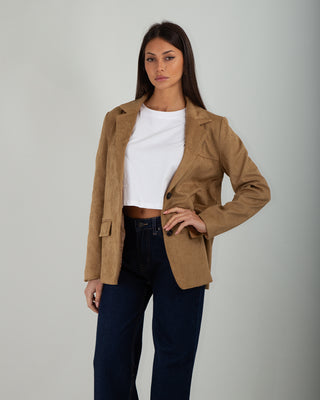 Blazer Scamosciato Camel