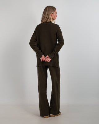 Coordinato Pullover Collo Alto Dark Military