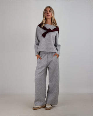 Tuta in Scuba Strass Grigio Melange