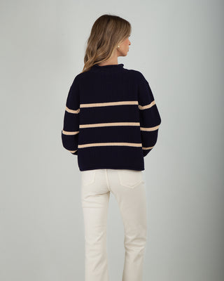 Maglia Righe 100% Cotone Blu