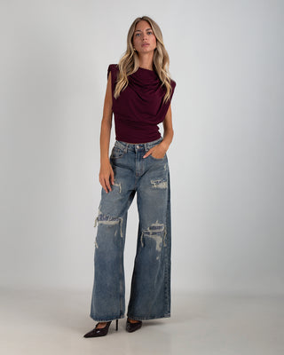 Denim Strappi Strass