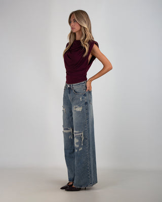 Denim Strappi Strass