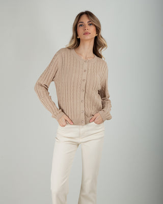 Giacchina Trecce 100% Cotone Sand