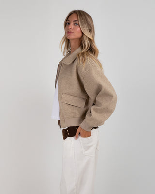 Bomber Colletto Panno Beige