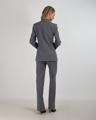 Tailleur Gessato Doppiopetto Grigio