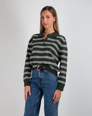 Maglia Polo Righe Dark Pine