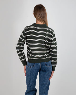 Maglia Polo Righe Dark Pine