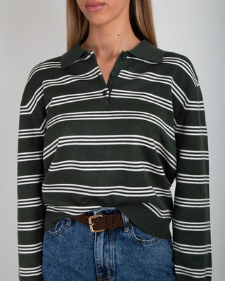 Maglia Polo Righe Dark Pine