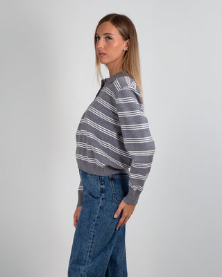 Maglia Polo Righe Grey