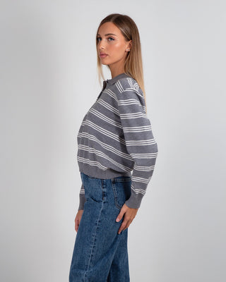 Maglia Polo Righe Grey