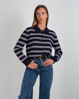 Maglia Polo Righe Blue Navy
