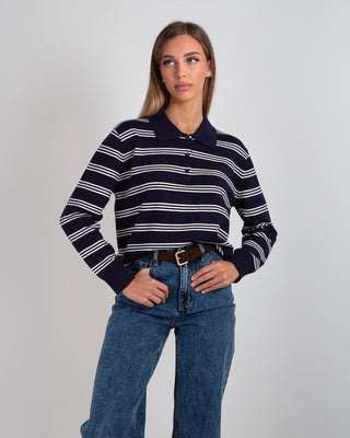 Maglia Polo Righe Blue Navy