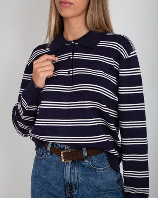 Maglia Polo Righe Blue Navy