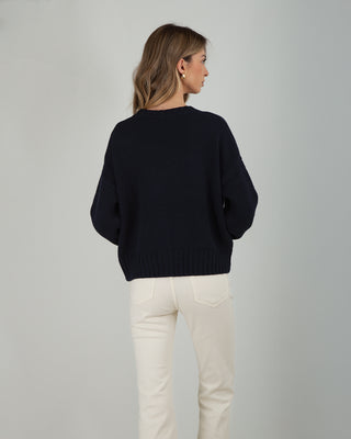 Cardigan Over 100% Cotone Blu