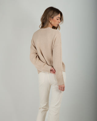 Cardigan Over 100% Cotone Beige