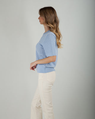 Maglia Traforata Davanti Light Blue