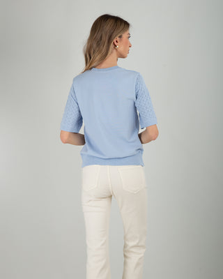 Maglia Traforata Davanti Light Blue