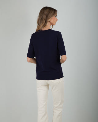 Maglia Traforata Davanti Blue Navy