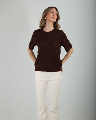 Maglia Traforata Davanti Choco