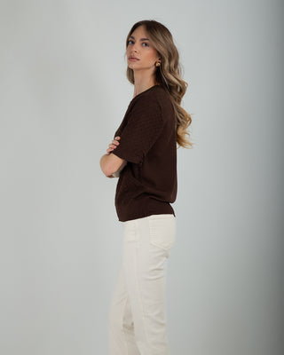 Maglia Traforata Davanti Choco