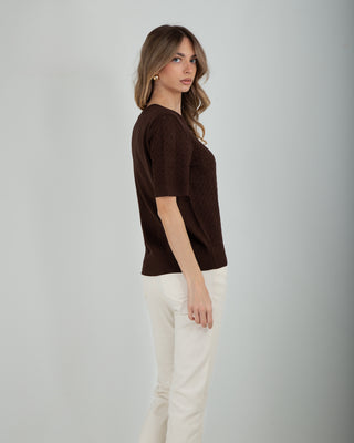 Maglia Traforata Davanti Choco