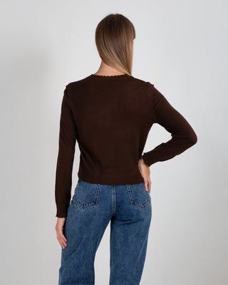 Giaccina Merinos Bordo a Picot Brown